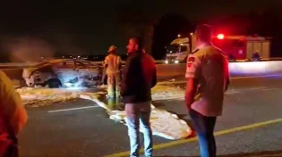 מחלף נחשונים: רכב עלה באש - והנהג נספה