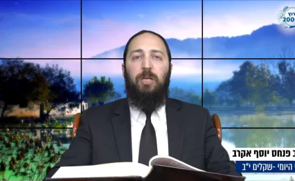 דף יומי: הדף היומי לצפייה - שקלים י"ב - כ’ ניסן: הרב פנחס יוסף אקרב