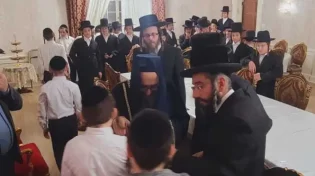 ישיבת קראסנא בביקור במעונו של ראב"ד מרוקו במנהטן
