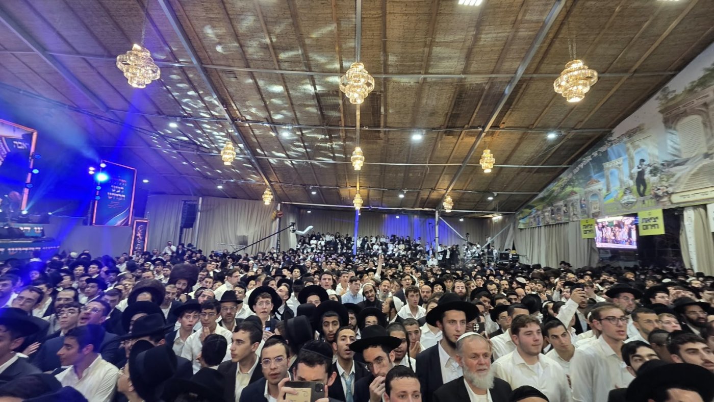 שמחת בית השואבה של הרב שלום ארוש שליט"א (צילום: ערוץ 2000)