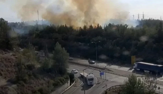 שריפת ענק ביער בן שמן: כבישים מרכזיים נחסמו