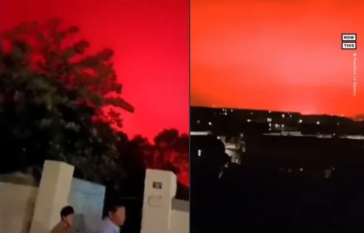 שמיים אדומים בסין הלחיצו את התושבים
