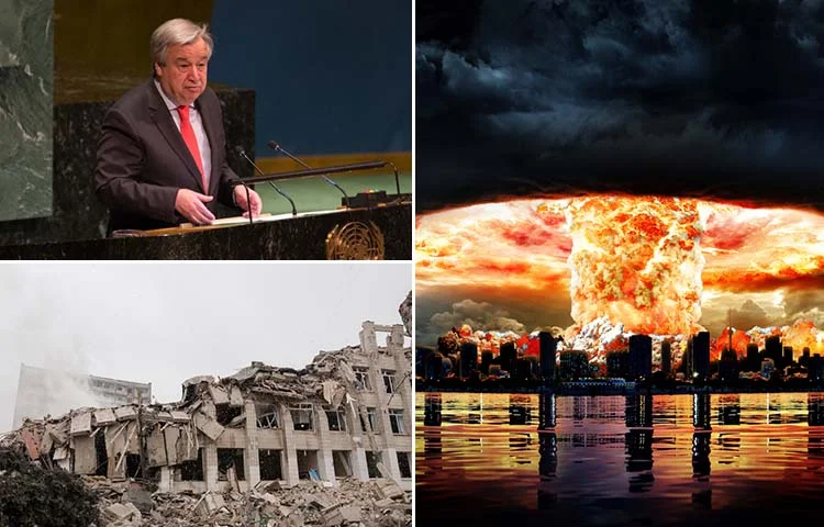 מזכ"ל האו"ם מזהיר בדרמטיות: "העולם נמצא צעד לפני השמדה" מזכ"ל האו"ם מזהיר בדרמטיות: "העולם נמצא צעד לפני השמדה"