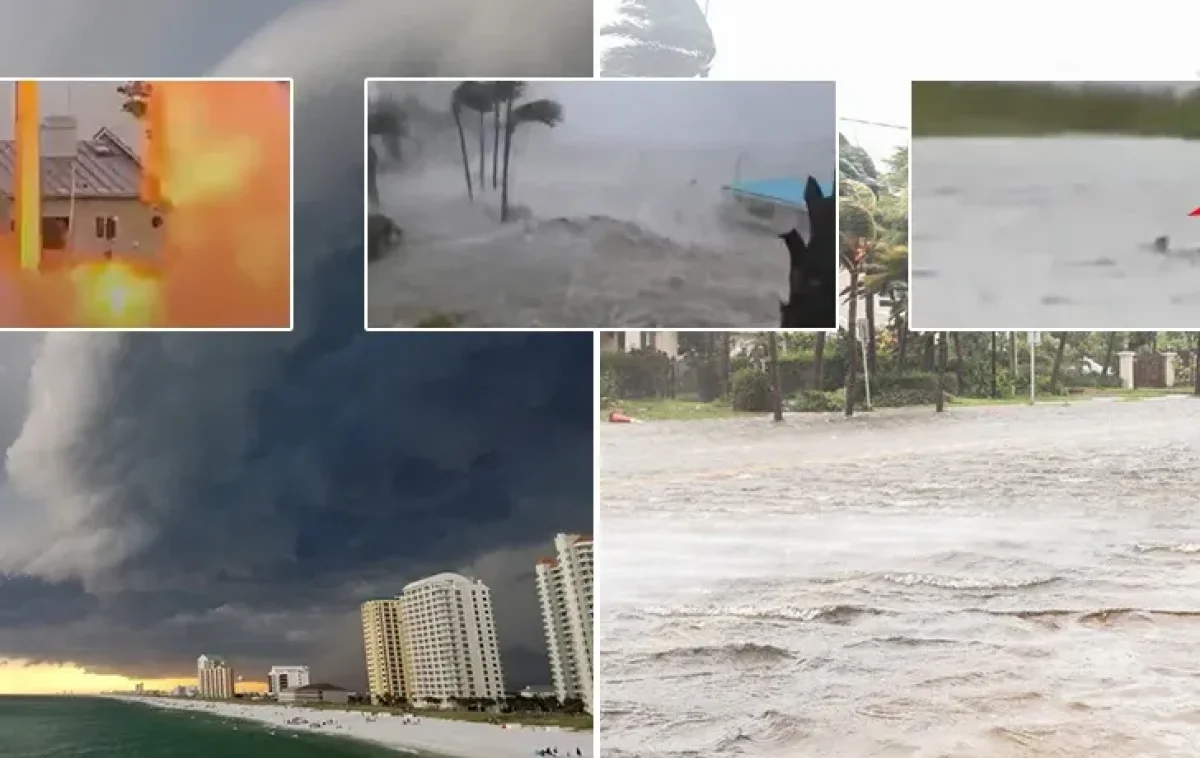 הוריקן איאן זורע הרס: כרישים ברחובות, ועמוד חשמל עולה באש