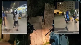 מחבלים עם נשק חוגגים לאחר הפיגוע ברחובות ג'נין