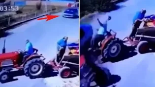 נס מטורף: הטרקטור נחצה לשניים והנהג עמד על רגליו