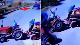 נס מטורף: הטרקטור נחצה לשניים והנהג עמד על רגליו