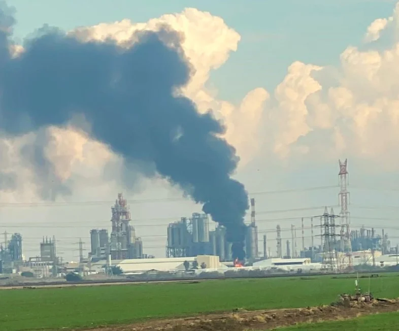 כרמל אולפינים - שריפה פרצה במפעל 