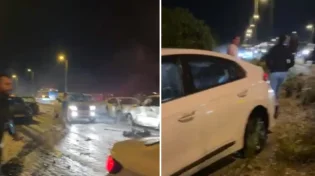 צפו: עשרות רכבים החליקו בכביש 1 כתוצאה מהקרח