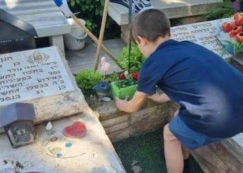 בבית הקברות הצבאי: המחווה המרגשת של ילדי תלמוד התורה לחללים 