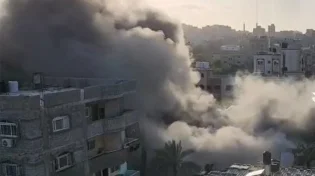 צפו: טיל משמיד בניין בעומק הרצועה 