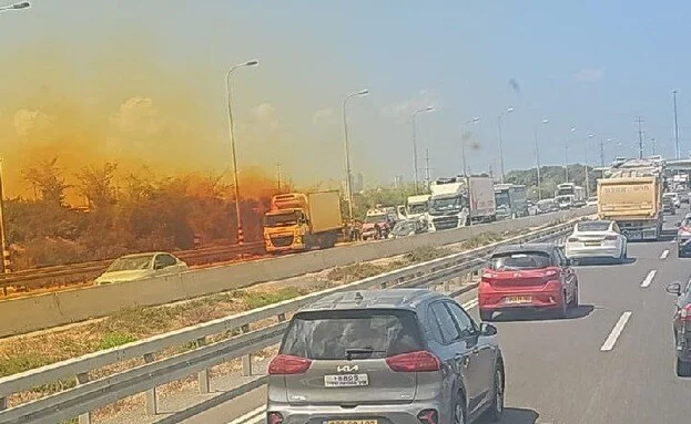 דליפת חומצה מסוכנת סמוך ליבנה דליפת חומצה מסוכנת סמוך ליבנה