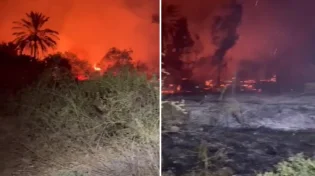חשד להצתה: שריפת ענק בפארק הירדן 