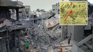 צילום אוויר: אלפי פלסטינים נמלטים לדרום עזה