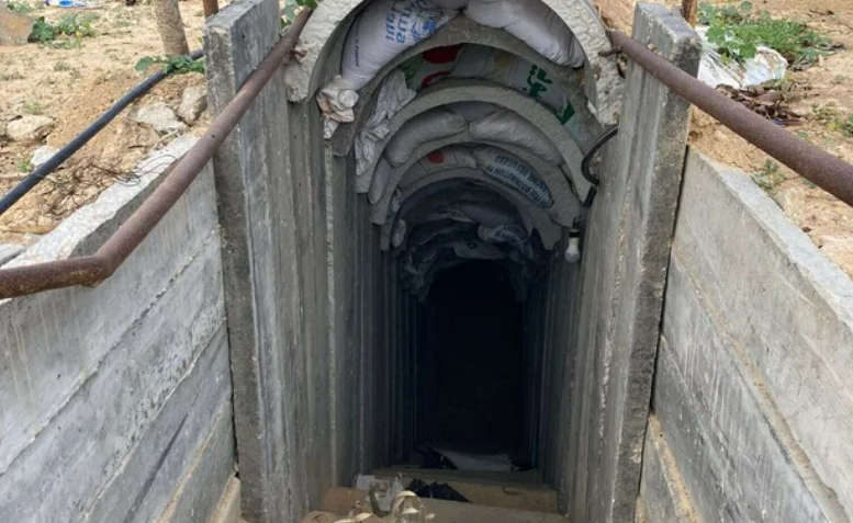 פיר מנהרה שמצאו כוחות צה"ל במרכז רצועת עזה