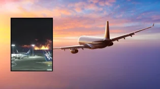 יפן: מטוס עם 400 נוסעים עלה באש באמצע המסלול