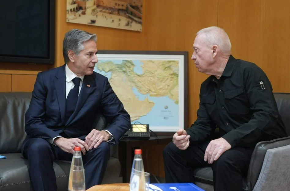 השר גלנט ומזכיר המדינה האמריקני אנתוני בלינקן