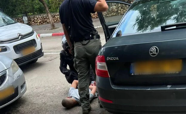 רגע התפיסה של אחד המחבלים מרעננה