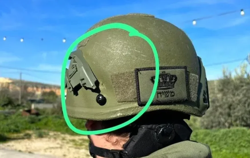 פגיעת הירי של המחבל בקסדת הלוחם, שבנס לא חדר אותה. (צילום: השימוש בתמונה נעשה על פי סעיף 27א בכפוף לחוק זכות היוצרים. בעל זכות היוצרים זכאי לבקש את הסרת הסרטון מ- contact@tv2000.co.il) פגיעת הירי של המחבל בקסדת הלוחם, שבנס לא חדר אותה. (צילום: השימוש בתמונה נעשה על פי סעיף 27א בכפוף לחוק זכות היוצרים. בעל זכות היוצרים זכאי לבקש את הסרת הסרטון מ- contact@tv2000.co.il)