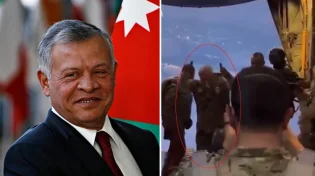מצניח סחורה: מלך ירדן בטיסת סיוע מעל עזה