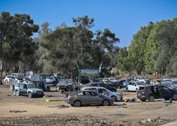 הרכבים הנטושים בחניון ברעים, שם התקיימה המסיבה