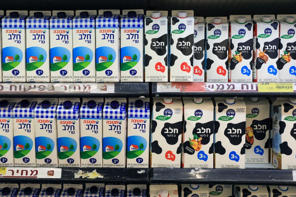 מדפי חלב בסופר