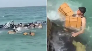 דייג מסוג אחר: תושבי עזה מסתערים על הסיוע
