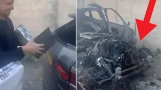 "נס גלוי": הרכב נשרף כליל חוץ מדבר אחד