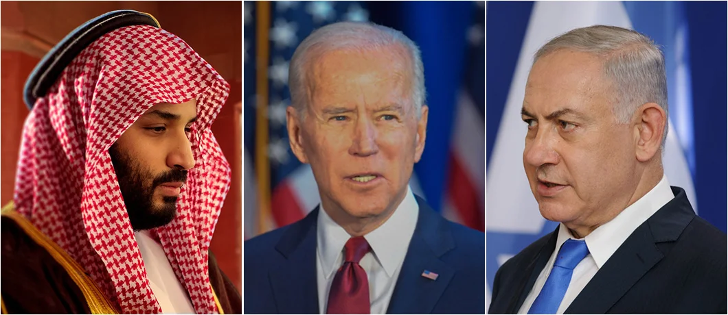 נתניהו, ביידן ובן סלמאן.