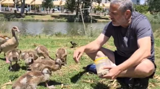 ינון מגל במפגש משעשע בפארק הירקון