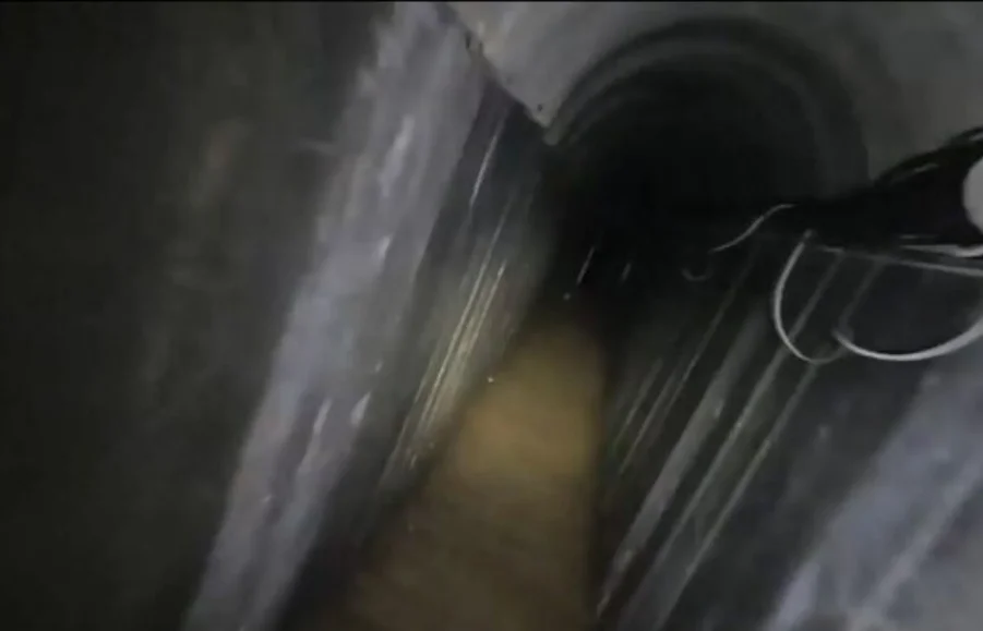 המנהרה שבה הוחזקו גופות החטופים.