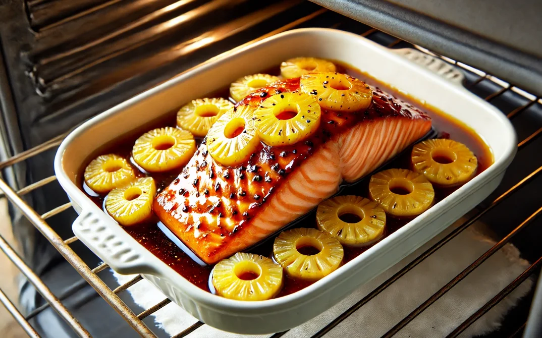 פילה סלמון בתנור ברוטב אננס מתקתק פילה סלמון בתנור ברוטב אננס מתקתק