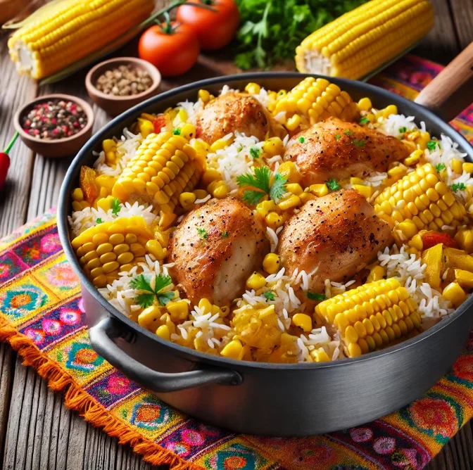 מתכון לעוף עם תירס ואורז - בסיר אחד 