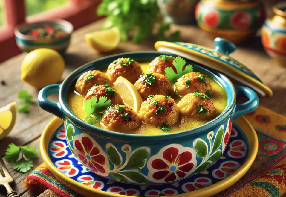 קציצות מטוגנות מפרגיות בתוך רוטב לימוני 