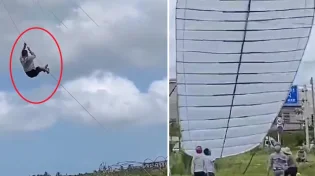 ניסיון כושל: העפיפון הענק העיף מספר אנשים