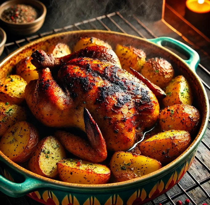 עוף בתנור עם תפוחי אדמה וטוויסט מיוחד שכל ילד יאהב