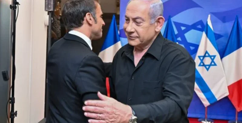 נתניהו ונשיא צרפת מקרון נתניהו ונשיא צרפת מקרון