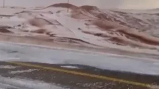 נדיר: המדבר הסעודי הפך ללבן