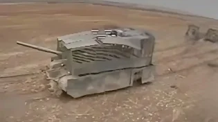 הרחפן הטיל חימוש על הטנק הרוסי הממוגן