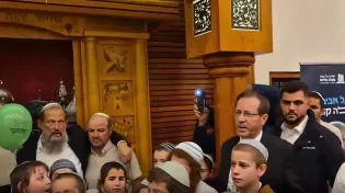 נשיא המדינה יצחק הרצוג רקד עם ספר התורה