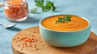 מתכון: מרק עדשים כתומות עם ירקות - דל שומן ומשביע