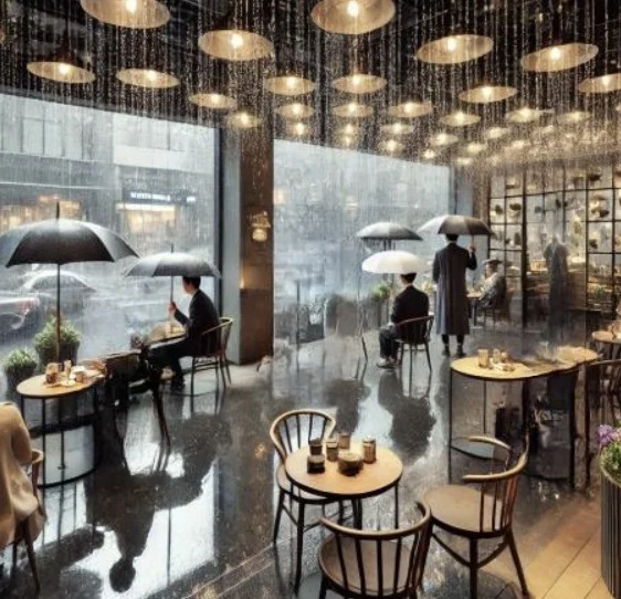 מהפכני: בבית הקפה הזה יורד גשם בכל השנה 