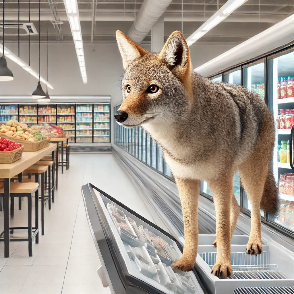 הזוי: זאב ערבות 'נשלף' מתוך מקרר של סופר הזוי: זאב ערבות 'נשלף' מתוך מקרר של סופר