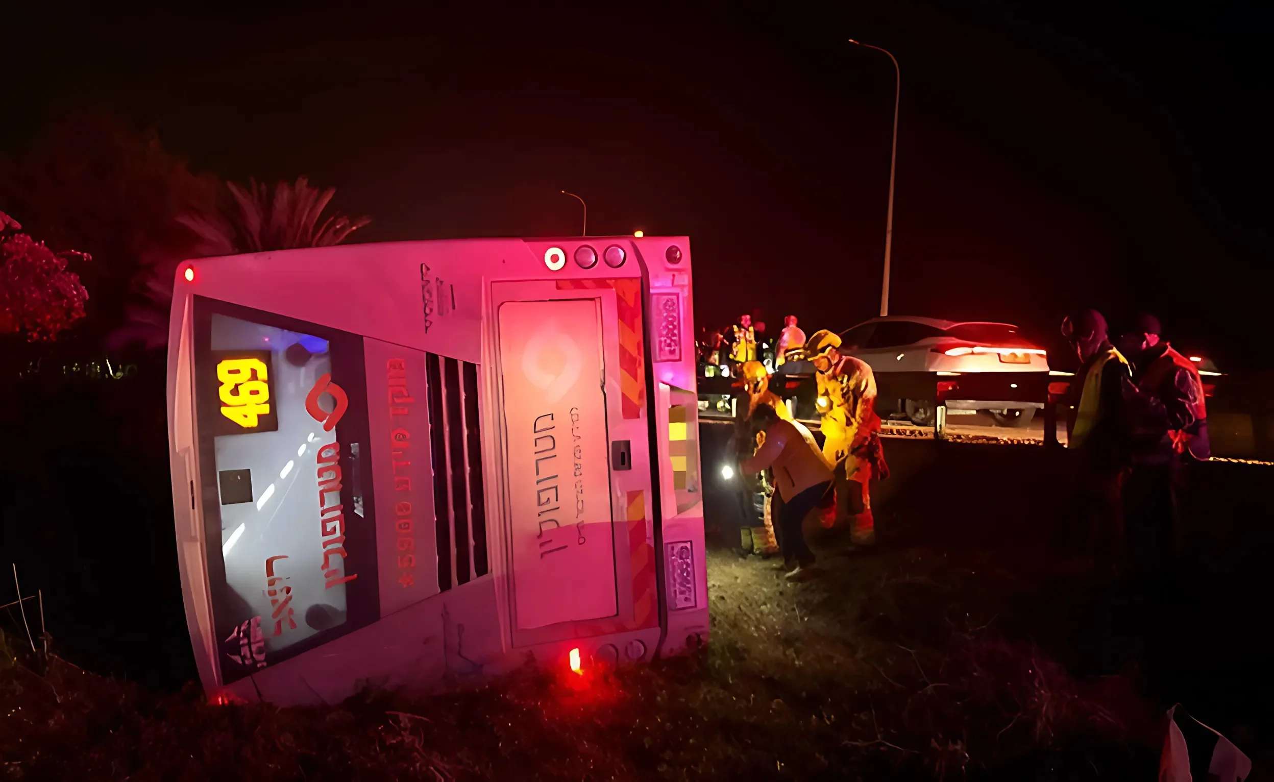 אוטובוס התהפך בדרום: הרוג ו-12 פצועים סמוך למחלף מאחז