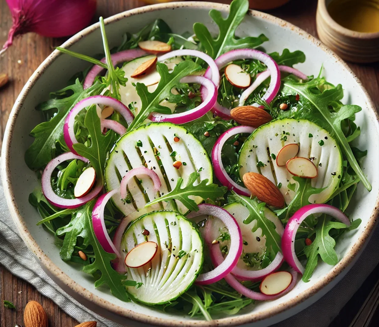 סלט קולורבי ואורוגולה – פריך, מרענן ומלא בטעמים מפתיעים
