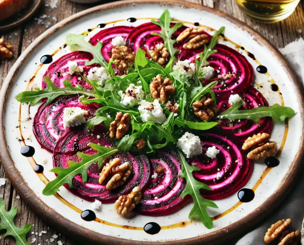  קרפצ'יו סלק עם גבינת עיזים – קל, מרשים וטעים בטירוף