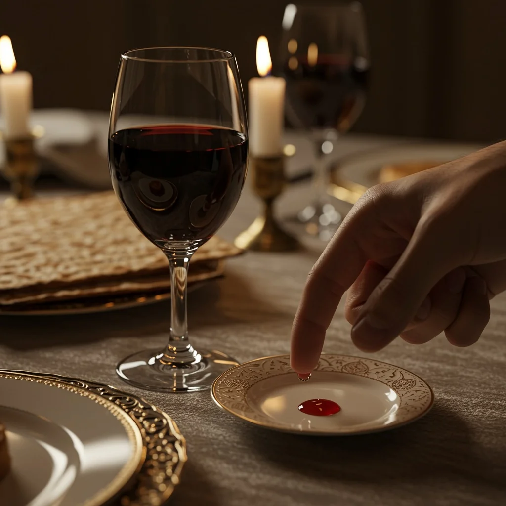 הטיפות בליל הסדר: מה עושים עם היין של עשר המכות?