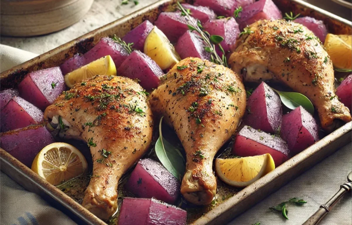 פסח הזה הולך להריח אחרת: עוף בזעתר ולימון עם תפודים סגולים שיכבוש את כולם פסח הזה הולך להריח אחרת: עוף בזעתר ולימון עם תפודים סגולים שיכבוש את כולם