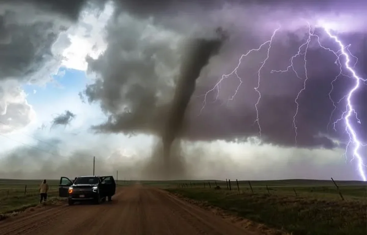 טורנדו, ברק וסערה &ndash; בתמונה אחת שמזכירה מי באמת שולט כאן