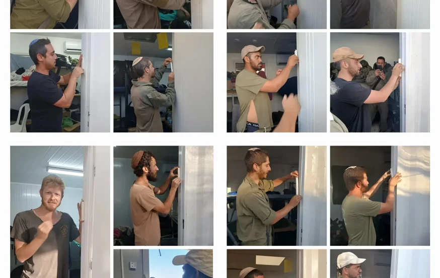 רגעים של קדושה במסדרון עזה: המזוזות שנקבעו בלב הלחימה